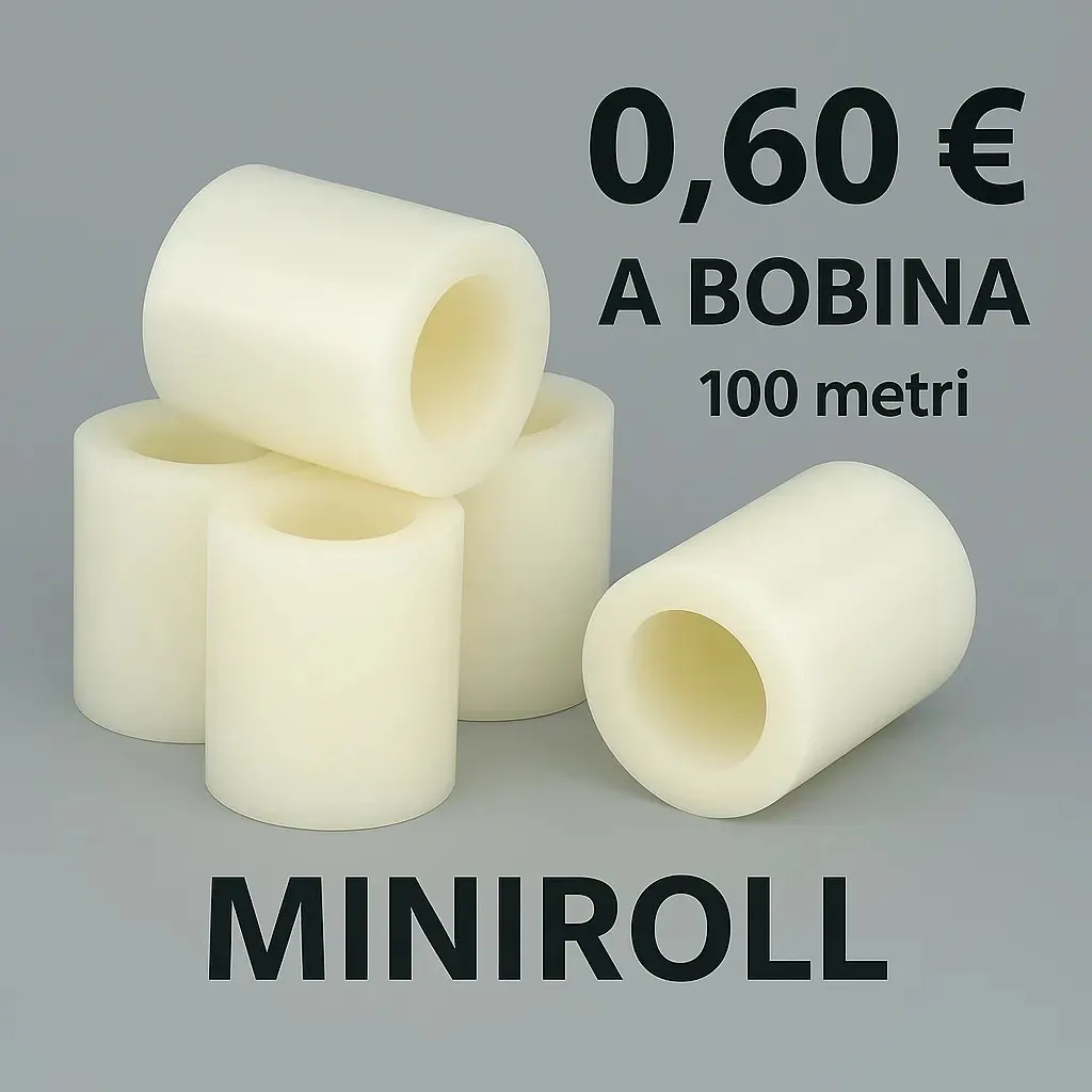 Miniroll film estensibile manuale - 100 metri, 23 micron, compatto per piccoli colli