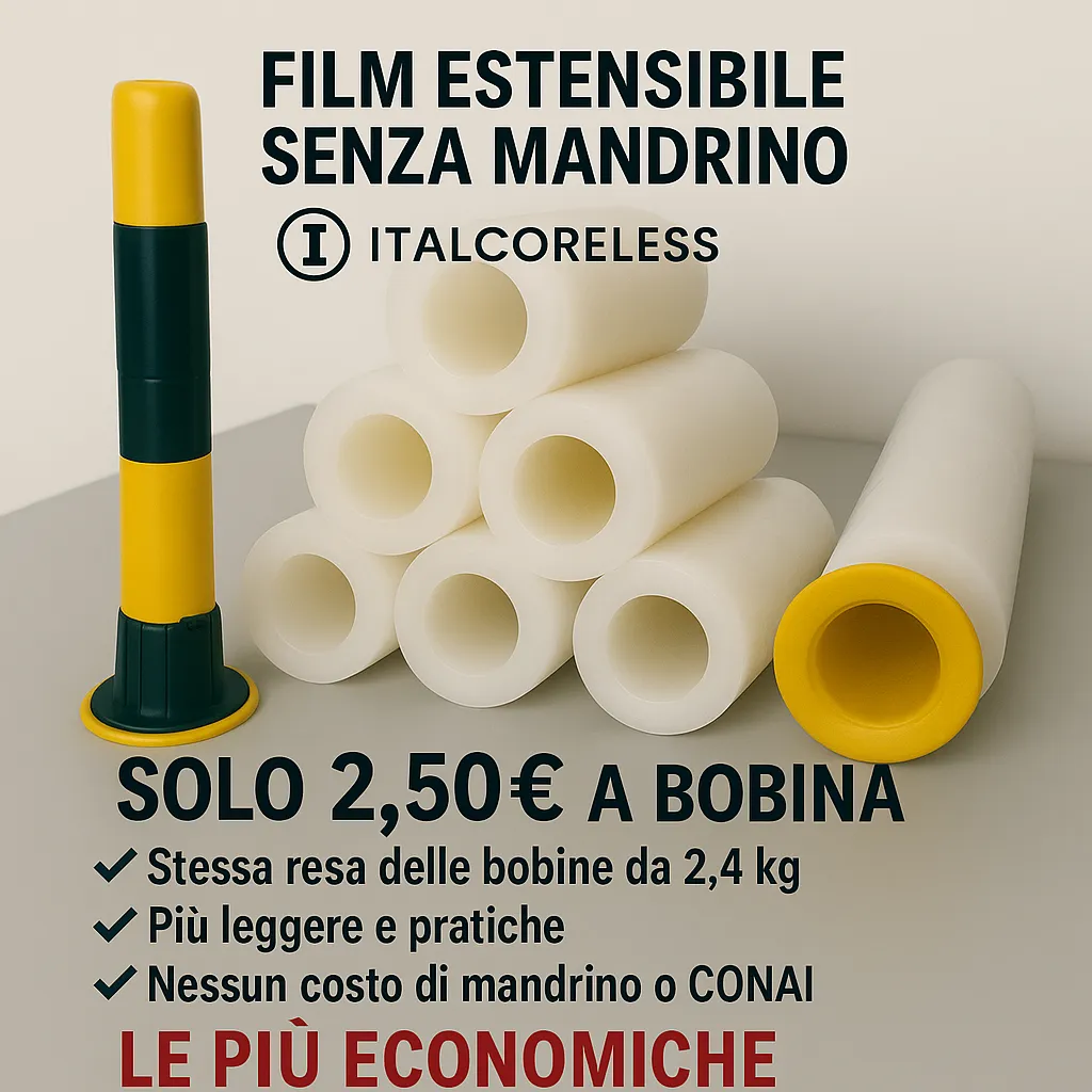 Film estensibile manuale senza mandrino, 160 metri, 23 micron, ideale per imballaggi