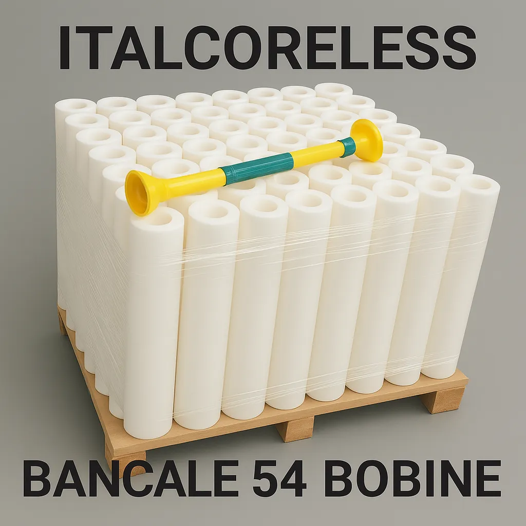 Bancale da 54 bobine di film estensibile trasparente